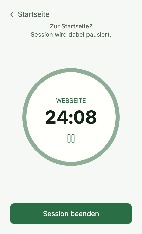 Tempo erfasst eine Webseiten-Session